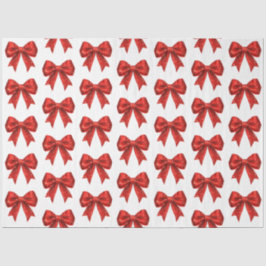 Feestelijke Rode Glitter Coquette Boog Kerstmis Tissuepapier