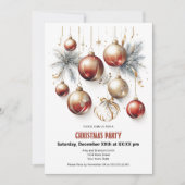 Feestelijke rode glitters decoratie kerstfeest feestdagenkaart (Voorkant)