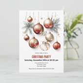 Feestelijke rode glitters decoratie kerstfeest feestdagenkaart (Staand voorkant)