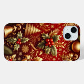 FEESTELIJKE RODE & GOUDEN KERSTBOMEN HOLLY Case-Mate iPhone CASE (Achterkant (horizontaal))