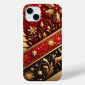 FEESTELIJKE RODE & GOUDEN KERSTBOMEN HOLLY Case-Mate iPhone CASE (Achterkant)