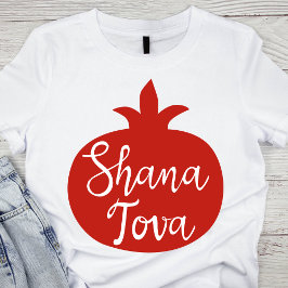 Feestelijke Rode Granaatappel Shana Tova T-shirt