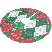Feestelijke Rode & Groene Argyle Kerst Kerstboom Rok (Gekanteld)
