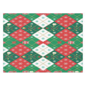 Feestelijke Rode & Groene Argyle Kerst Tafelkleed (Voorkant (Horizontaal))