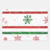 Feestelijke rode, groene en gouden kerst inpakpapier vel (Voorkant 2)