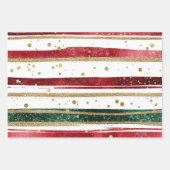 Feestelijke rode, groene en gouden kerst inpakpapier vel (Voorkant)