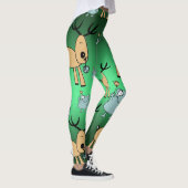 Feestelijke Rode Groene Feestdagen Kerstdieren Leggings (Rechts)