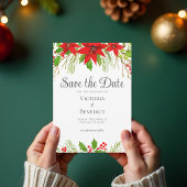 Feestelijke Rode Groene Kerst Botanisch Save The Date