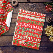 Feestelijke rode groene kerst cadeaupapier