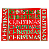 Feestelijke rode groene kerst groot cadeauzakje (Achterkant)