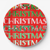 Feestelijke rode groene kerst papieren bordje (Voorkant)