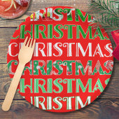 Feestelijke rode groene kerst papieren bordje