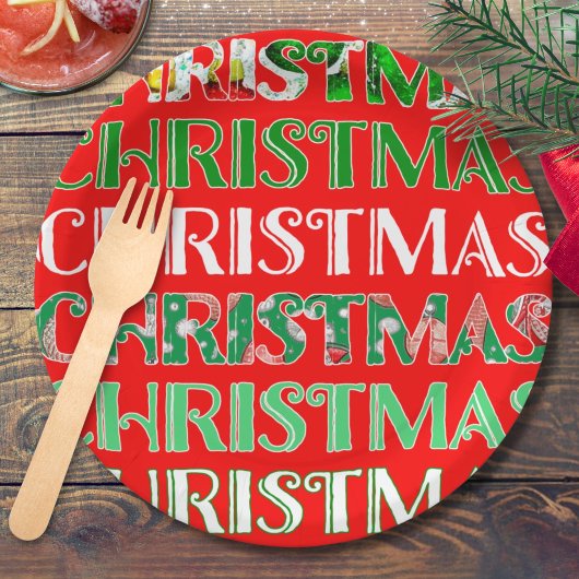 Feestelijke rode groene kerst papieren bordje