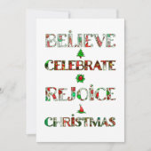 Feestelijke Rode Groene Kerst Typografie 1 Foto Feestdagenkaart (Voorkant)