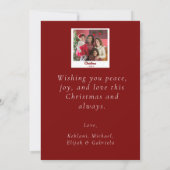 Feestelijke Rode Groene Kerst Typografie 1 Foto Feestdagenkaart (Achterkant)