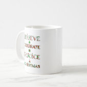 Feestelijke Rode Groene Kerst Typografie 1 Foto Koffiemok (Voorkant links)