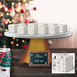 Feestelijke Rode Groene Kerst Typografie  Bedankdoosjes