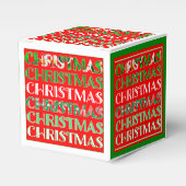 Feestelijke rode groene kerst wijndoos bedankdoosjes (Voorkant Zijde)