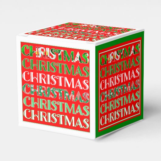 Feestelijke rode groene kerst wijndoos bedankdoosjes (Voorkant Zijde)