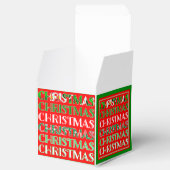 Feestelijke rode groene kerst wijndoos bedankdoosjes (Geopend)