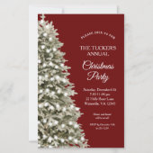Feestelijke Rode Groene Kerstboom Party Uitnodigin (Voorkant)