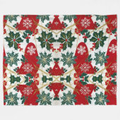 Feestelijke rode & groene kerstdeken fleece deken (Voorkant (Horizontaal))