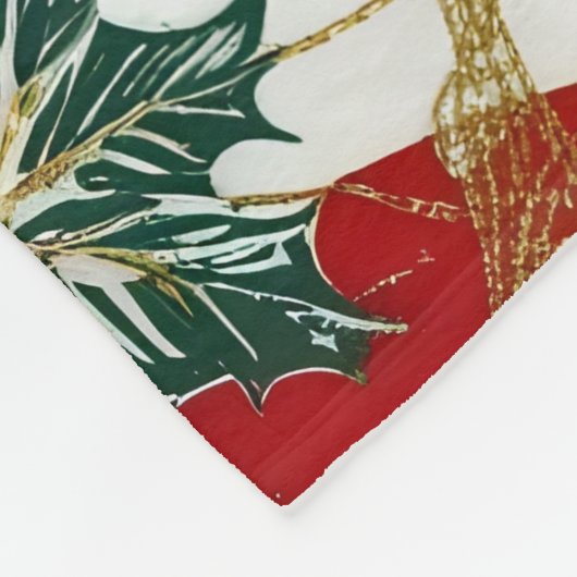 Feestelijke rode & groene kerstdeken fleece deken (Hoek)