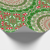 Feestelijke rode & groene Mandala met feestelijke  Cadeaupapier (Hoek)