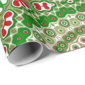 Feestelijke rode & groene Mandala met feestelijke  Cadeaupapier (Rol Hoek)