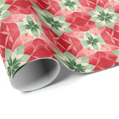 Feestelijke rode groene poinsettia cadeaupapier (Rol Hoek)