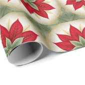 Feestelijke rode groene poinsettia cadeaupapier (Rol Hoek)
