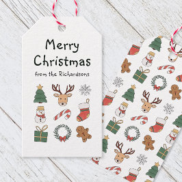 Feestelijke Rode Groene Prettig Kerstvakantie Patr Cadeaulabel