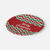 Feestelijke rode groene strepen Christmas Paper Bo Papieren Bordje (Gekanteld)