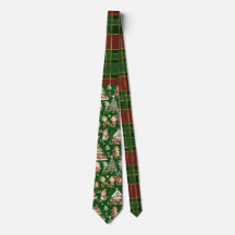 Feestelijke rode groene tartan kerstelfjes Santa