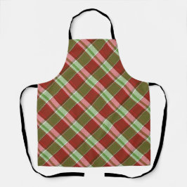 Feestelijke rode groene Tartan Plaid Kerstmis Schort