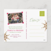 Feestelijke rode groene vrolijkste kerst ster mode feestdagenkaart (Achterkant)