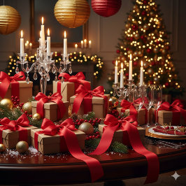 Feestelijke rode grosgrain lint voor kerstverpakki