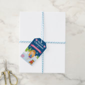 Feestelijke Rode Harige Winterfee Kerstmis Cadeaulabel (Met Touw)