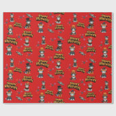 Feestelijke rode heksenkatten in Halloween Vermomm Cadeaupapier (Vlak)