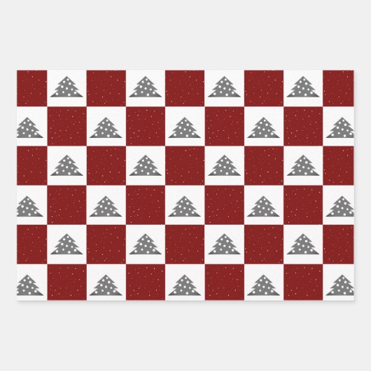 Feestelijke rode huisdier foto kerstboom inpakpapier vel (Voorkant 3)