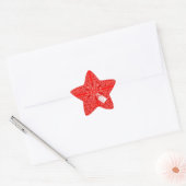 Feestelijke Rode Kant Kerstster Ster Sticker (Envelop)