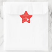 Feestelijke Rode Kant Kerstster Ster Sticker (Tas)