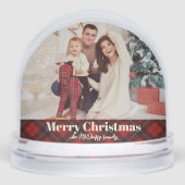 Feestelijke rode kerst afgespeeld foto sneeuwbol (Voorkant)