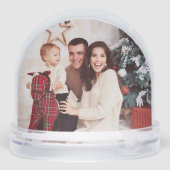 Feestelijke rode kerst afgespeeld foto sneeuwbol (Achterkant)