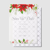 Feestelijke Rode Kerst Botanische Save the Date Vellum Uitnodigingen (Offset (Uitnodiging))