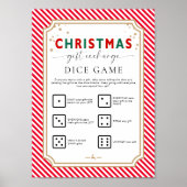 Feestelijke Rode Kerst Gift Exchange Dice Game Sig Poster (Voorkant)