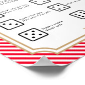 Feestelijke Rode Kerst Gift Exchange Dice Game Sig Poster (Hoek)