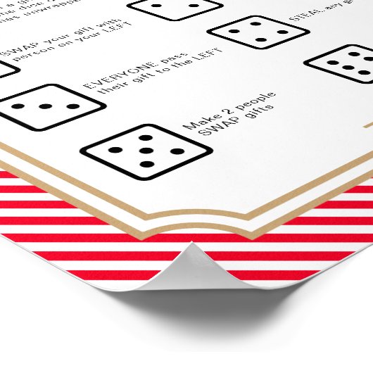 Feestelijke Rode Kerst Gift Exchange Dice Game Sig Poster (Hoek)