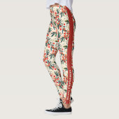 Feestelijke rode kerst Holly bessen Leggings (Links)