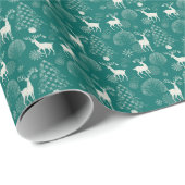 Feestelijke rode kerst, winterbos. cadeaupapier (Rol Hoek)